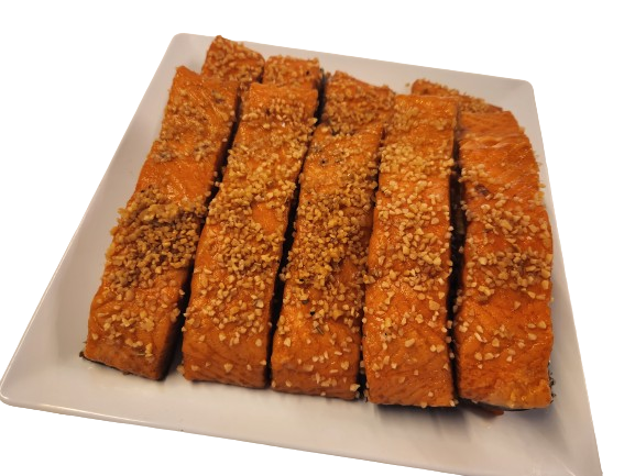 Varmrøget laks m. hvidløg